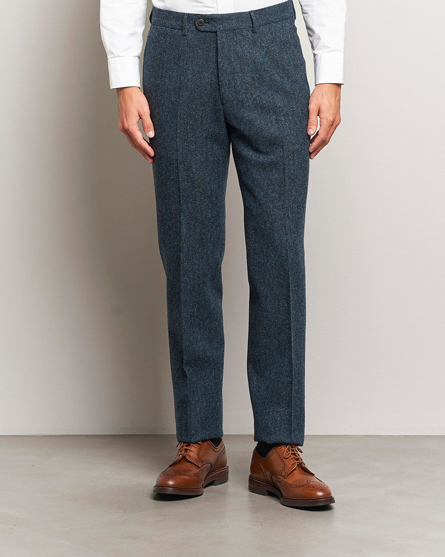 Hombres |  | Walker Slater | Edward Wool Donegal Trousers Navy