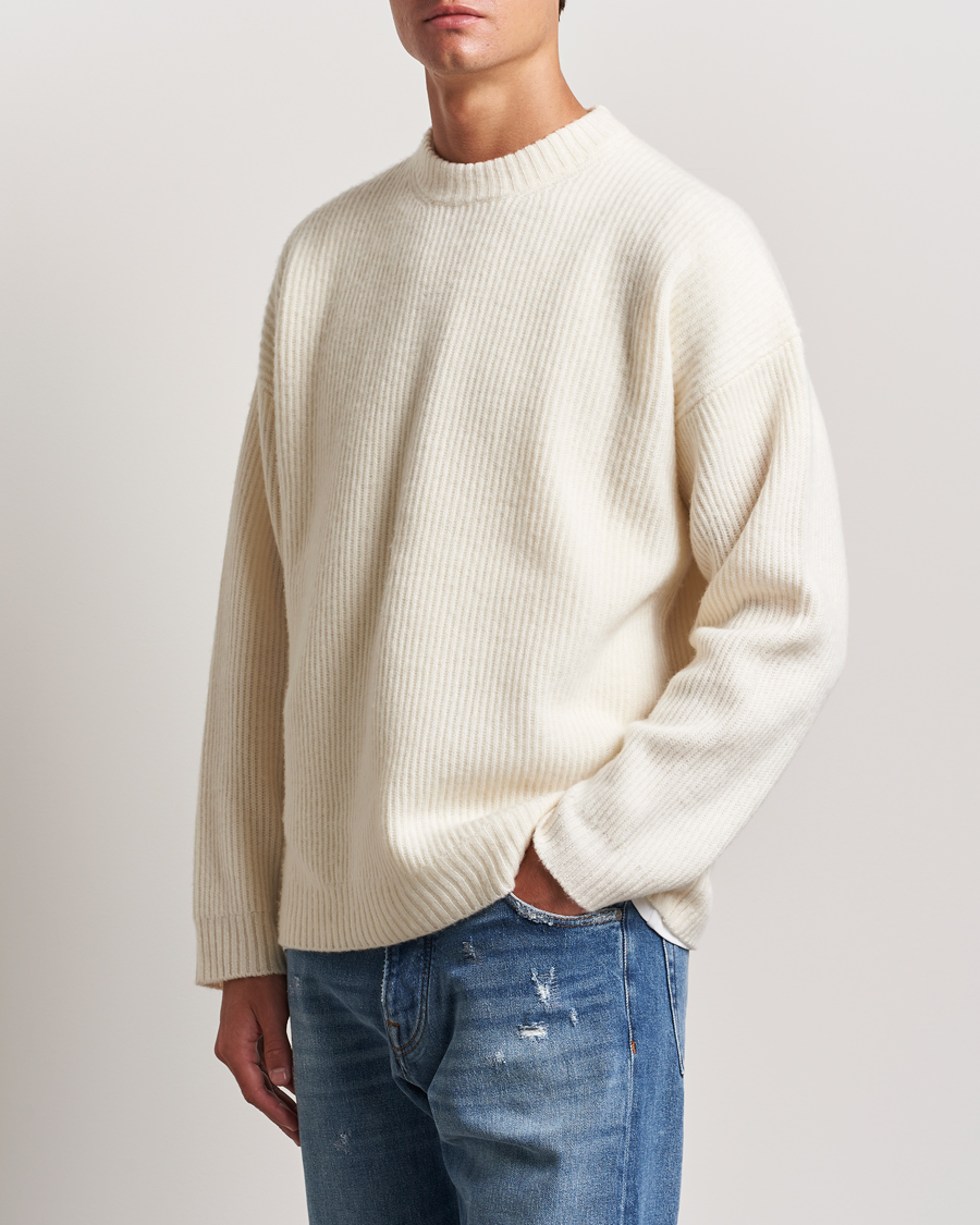 Hombres |  | Golden Goose | Brushed Rib Wool Sweater Heritage White