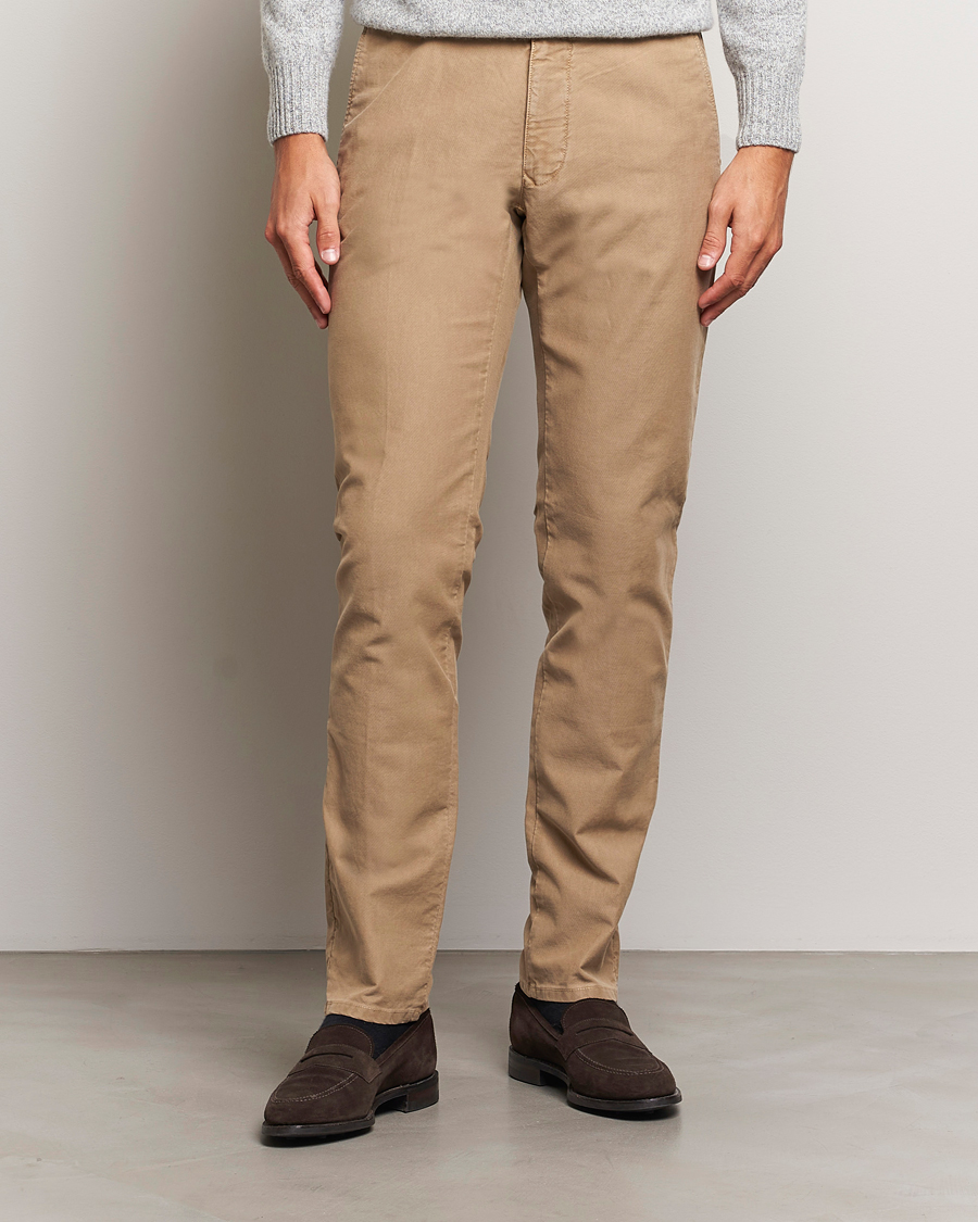 Hombres |  | Incotex | Slim Fit Garment Dyed Slacks Beige