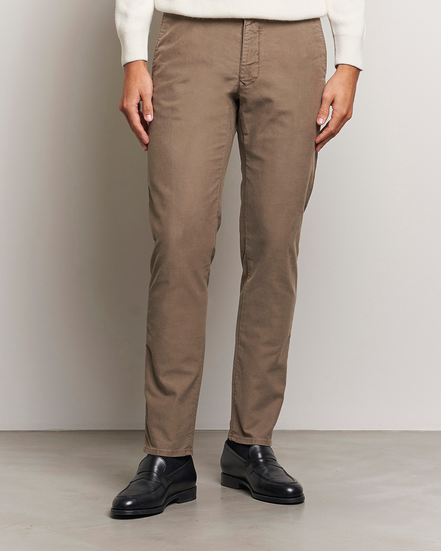 Hombres |  | Incotex | Slim Fit Garment Dyed Slacks Brown