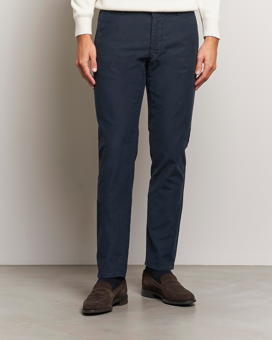 Hombres |  | Incotex | Slim Fit Garment Dyed Slacks Navy