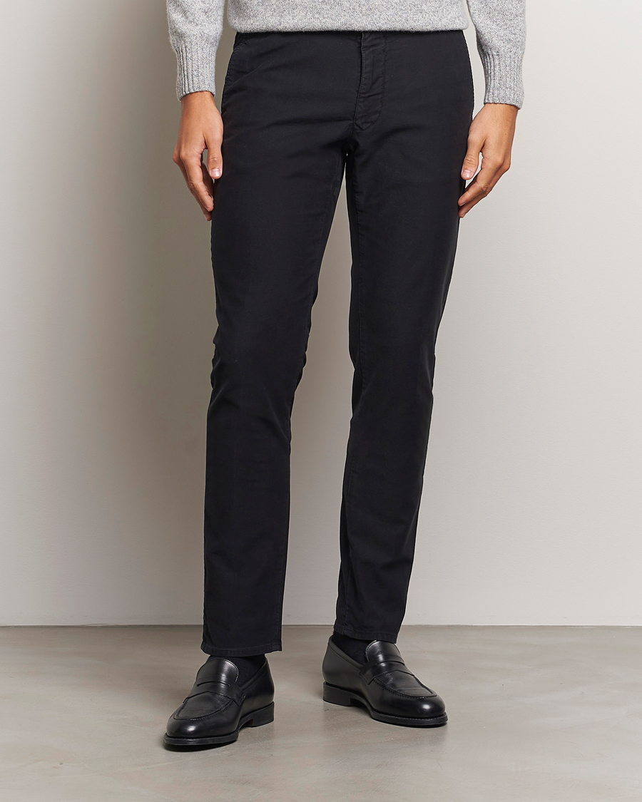 Hombres |  | Incotex | Slim Fit Garment Dyed Slacks Black