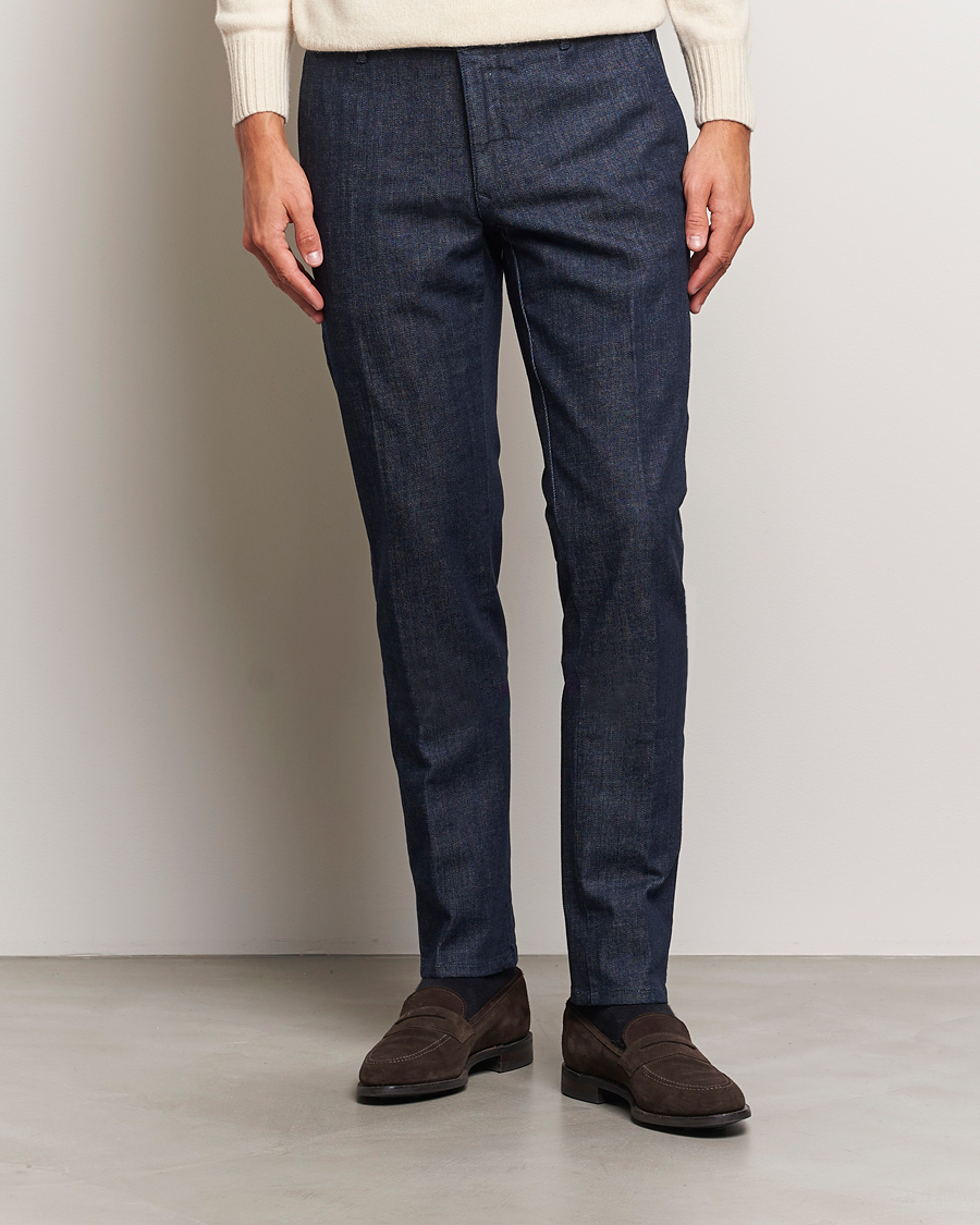 Hombres |  | Incotex | Slim Fit Denim Slacks Dark Blue