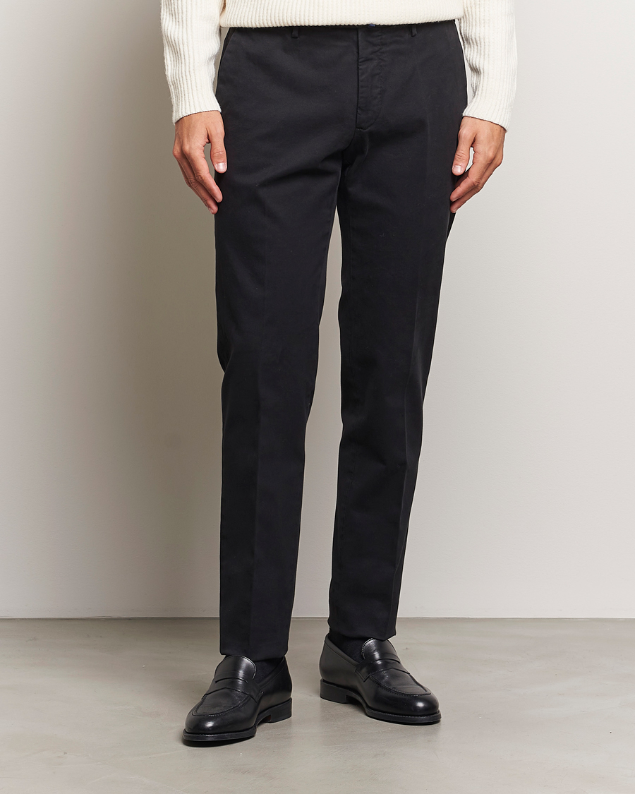 Hombres |  | Incotex | Slim Fit Cotton Stretch Chinos Black