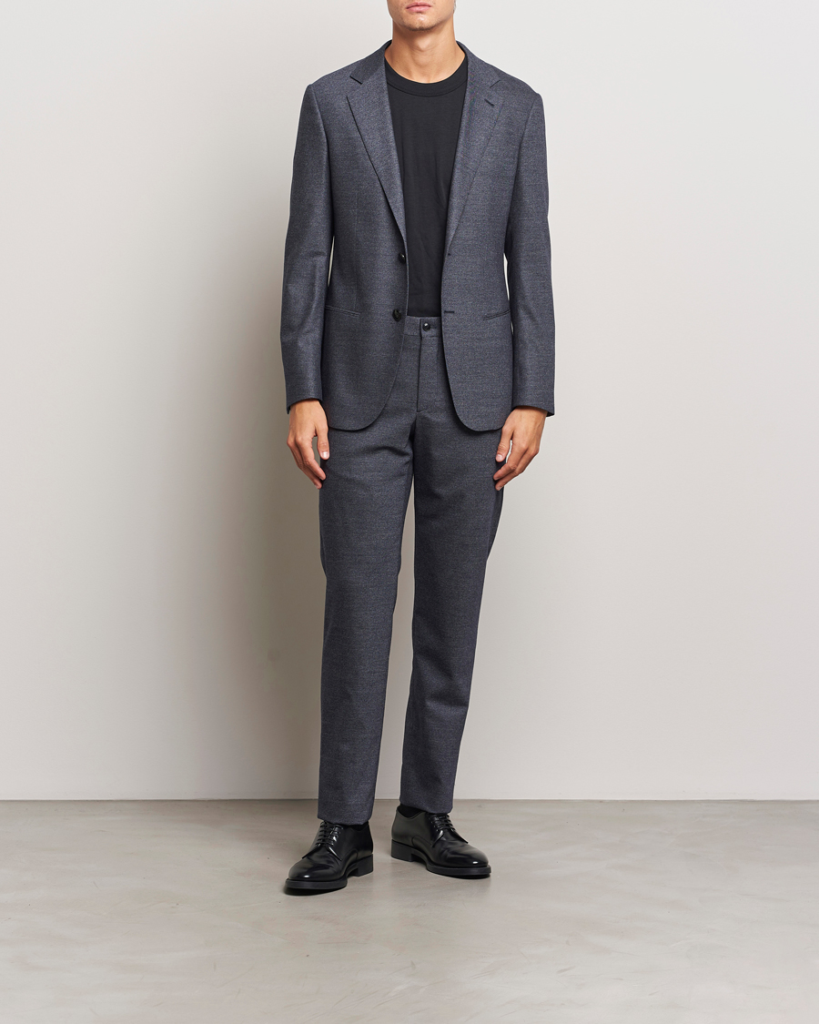 Hombres |  | Giorgio Armani | Soho Wool/Cashmere Flannel Suit Navy Melange