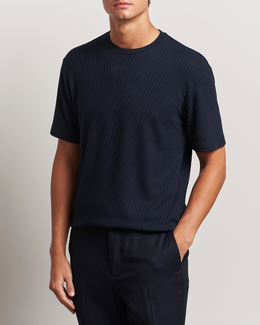 Hombres | Camisetas | Giorgio Armani | Viscose/Cashmere T-Shirt Midnight