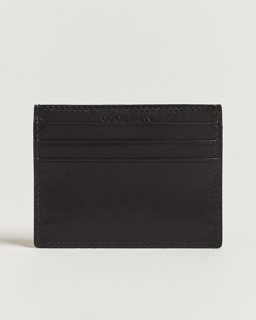 Hombres |  | Giorgio Armani | Nappa Leather Card Holder Black
