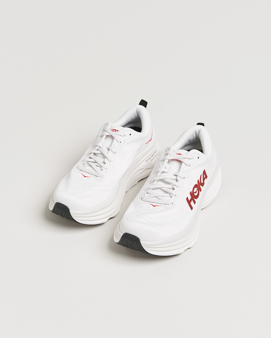 Hombres |  | Hoka One One | Hoka Bondi 8 White/Vermillion