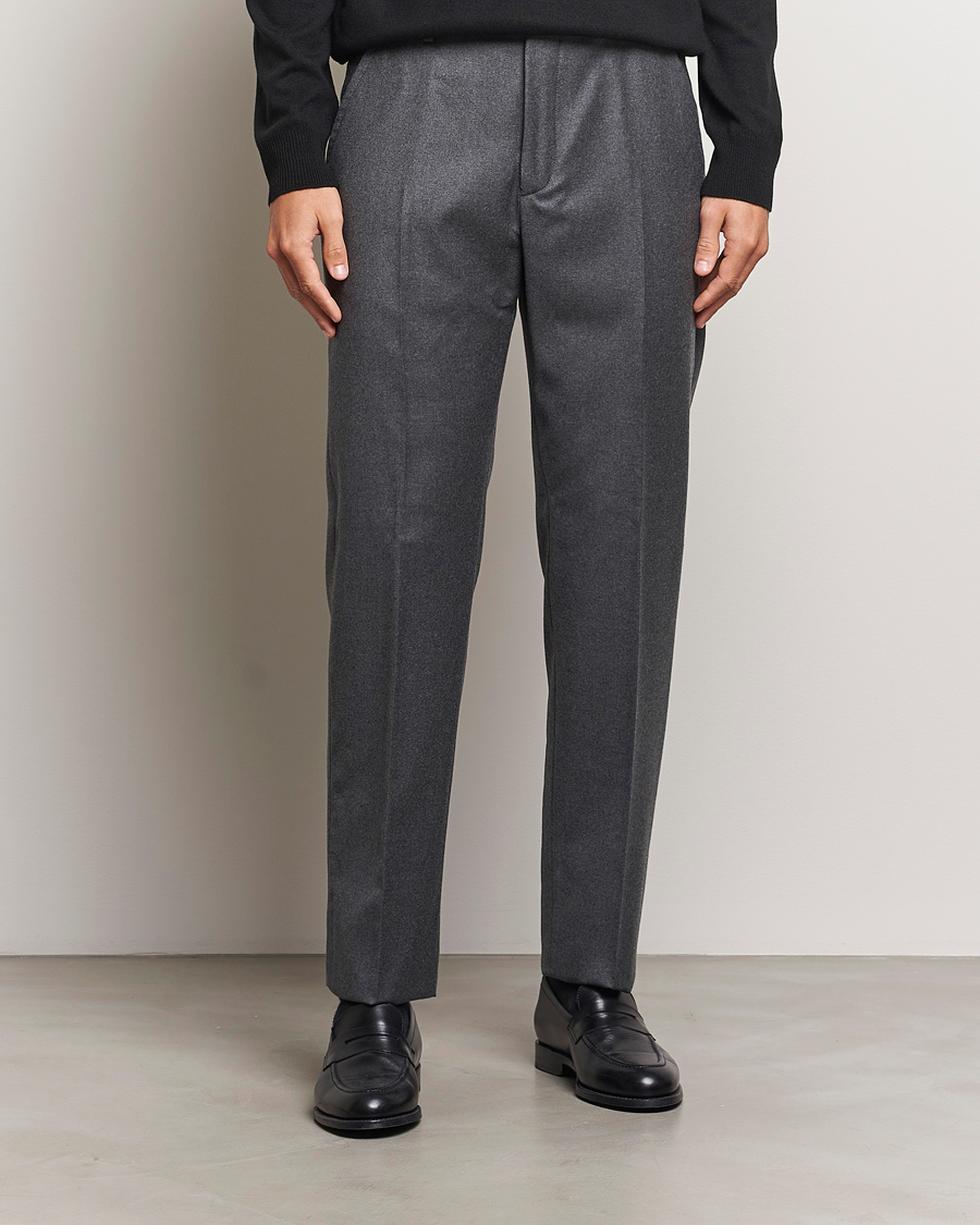 Hombres |  | Incotex | Regular Fit Flannel Trousers Grey