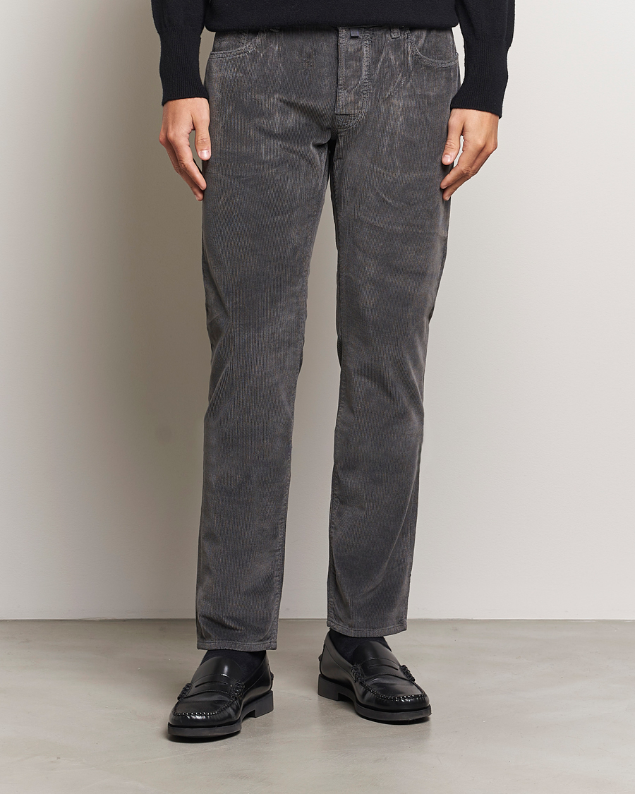 Hombres |  | Jacob Cohën | Bard 5-Pocket Medium Corduroy Trousers Grey