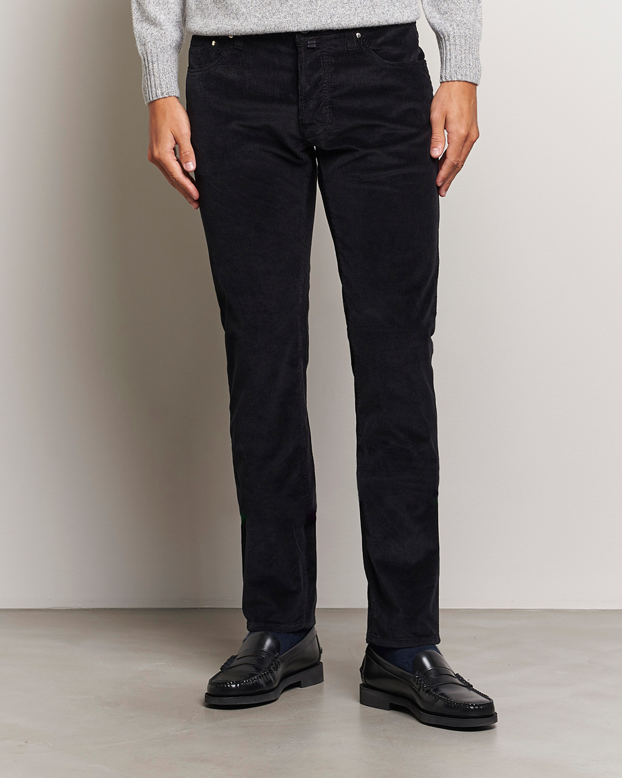 Hombres |  | Jacob Cohën | Bard 5-Pocket Medium Corduroy Trousers Black