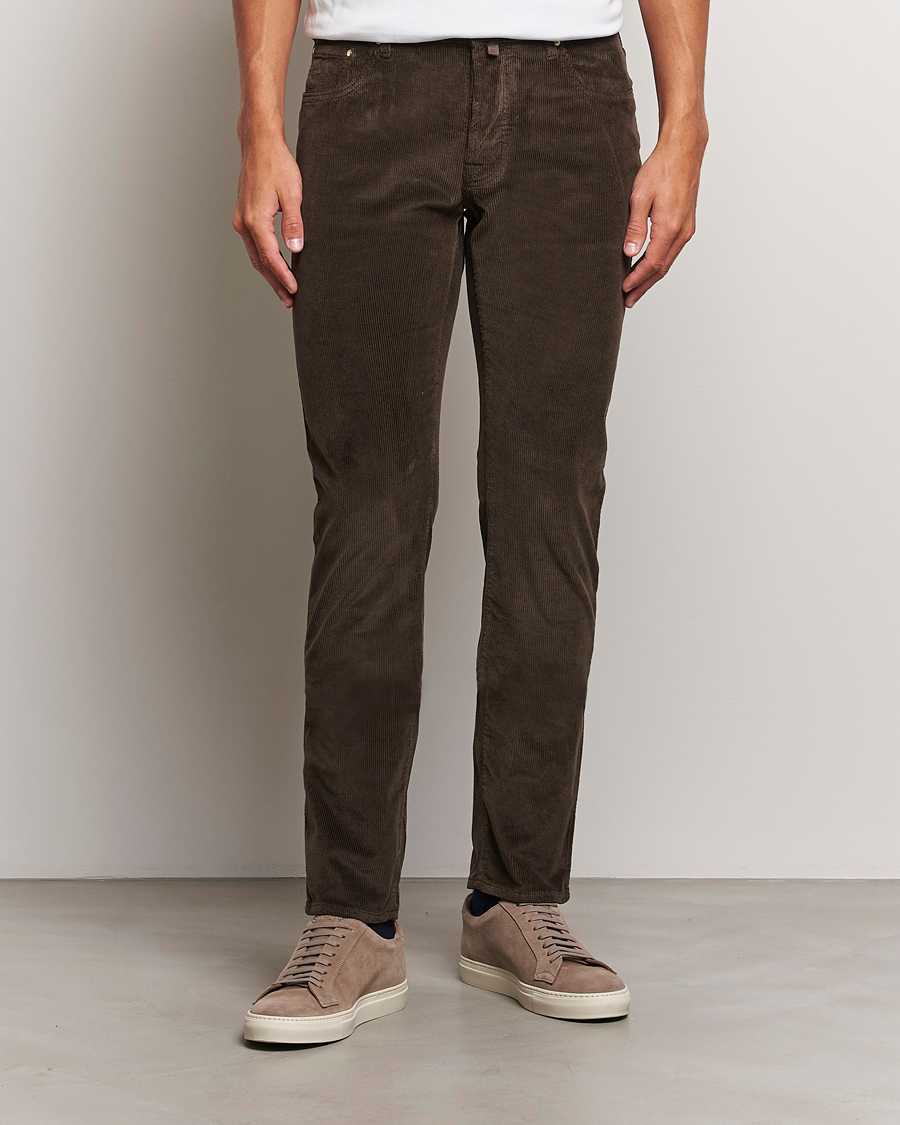 Hombres |  | Jacob Cohën | Bard 5-Pocket Medium Corduroy Trousers Brown