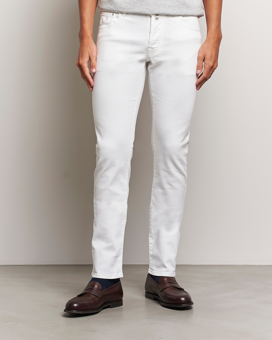 Hombres |  | Jacob Cohën | Nick Slim Fit Streatch Jeans White