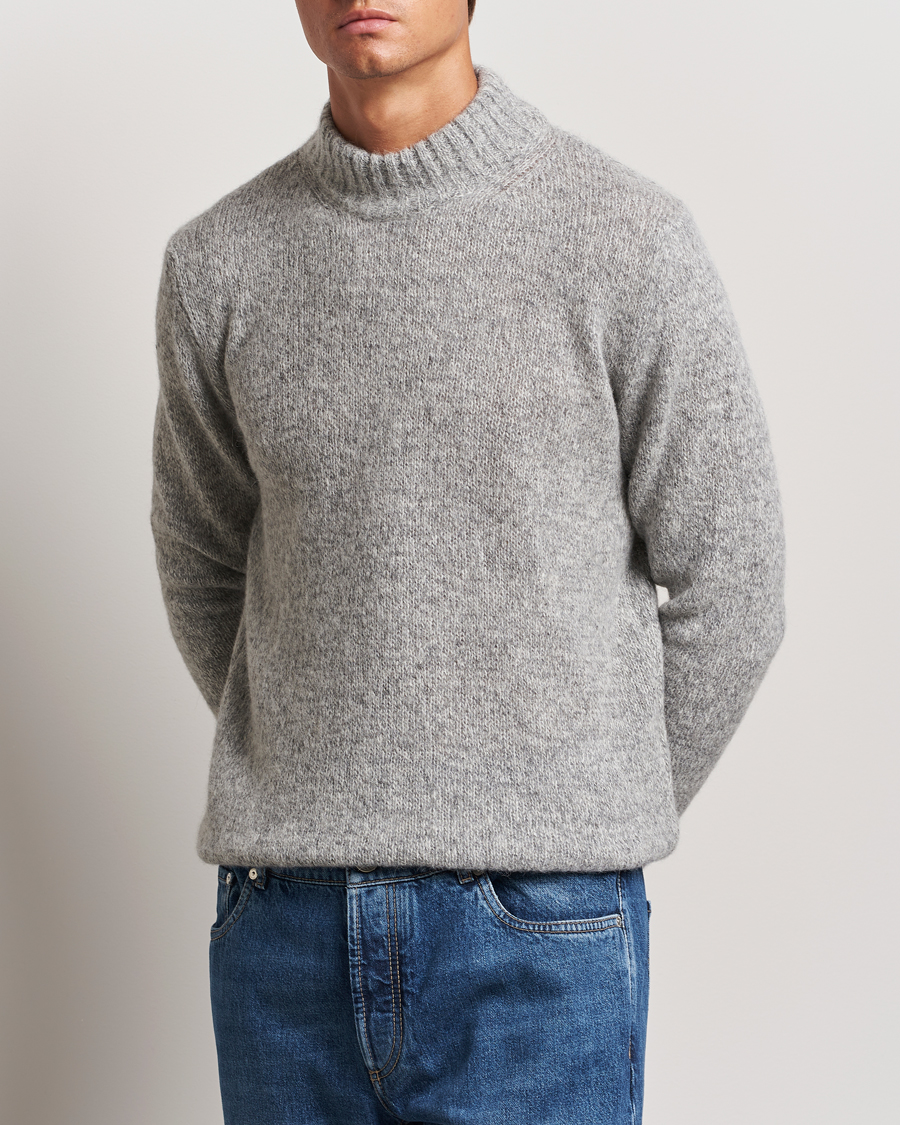 Hombres | Novedades | Lardini | Wool/Alpaca Knitted Sweater Grey