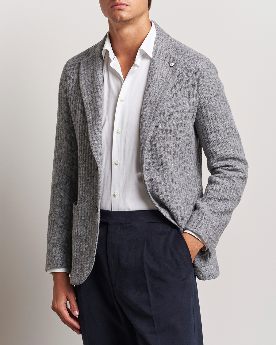 Hombres |  | L.B.M. 1911 | Knitted Punto Wool Structure Blazer Grey