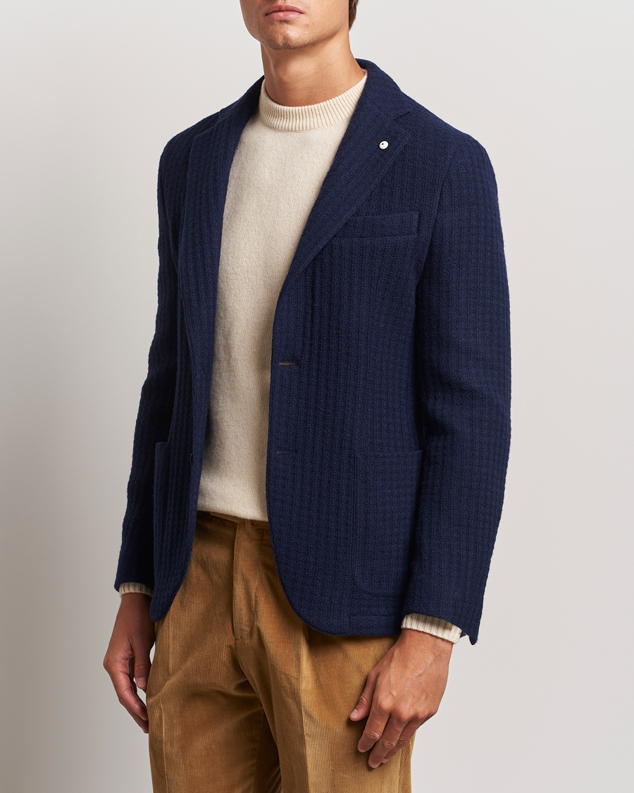 Hombres |  | L.B.M. 1911 | Knitted Punto Wool Structure Blazer Navy