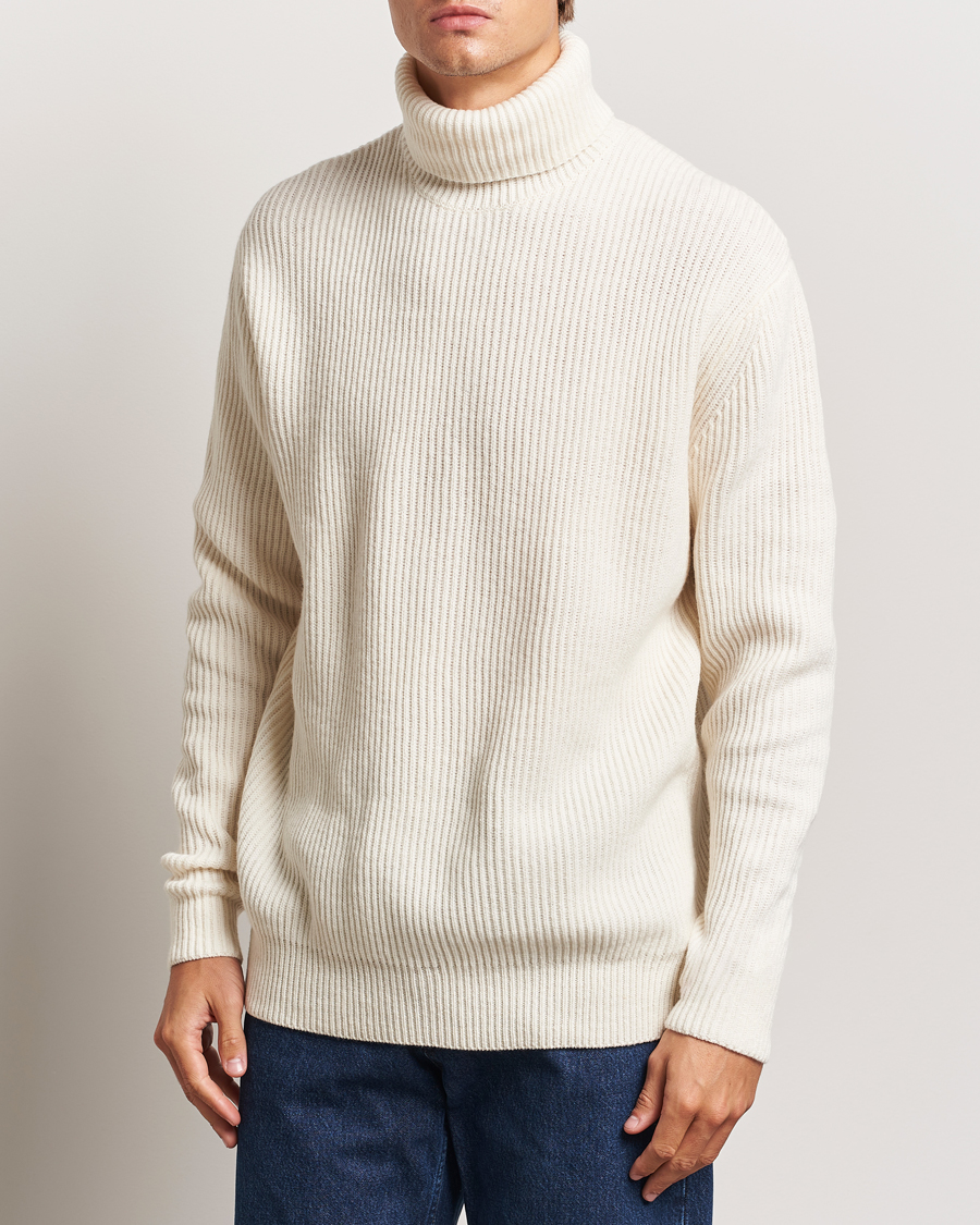 Hombres |  | LES DEUX | Eddie Wool Rib Rollneck Ivory