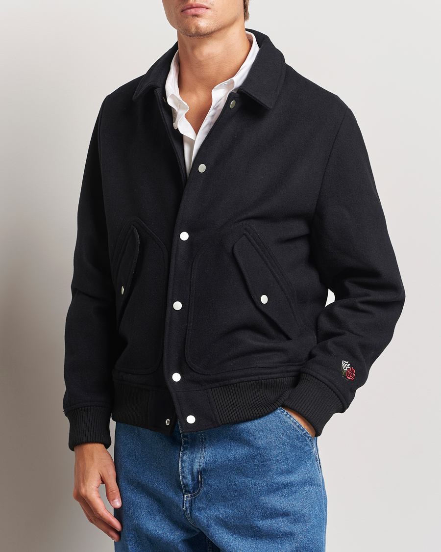 Hombres |  | LES DEUX | Rhett Varsity Jacket Black