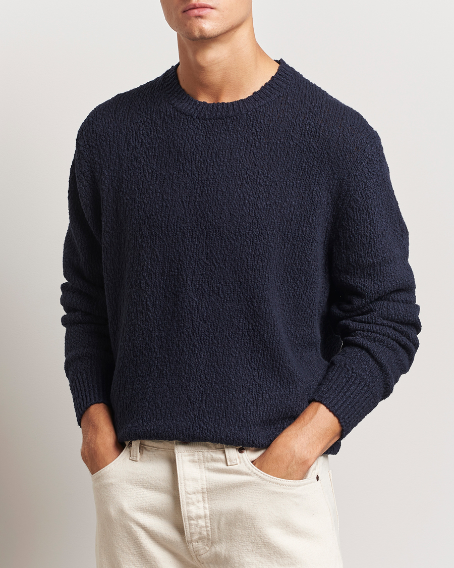 Hombres |  | LES DEUX | Errol Cotton Roundneck Dark Navy