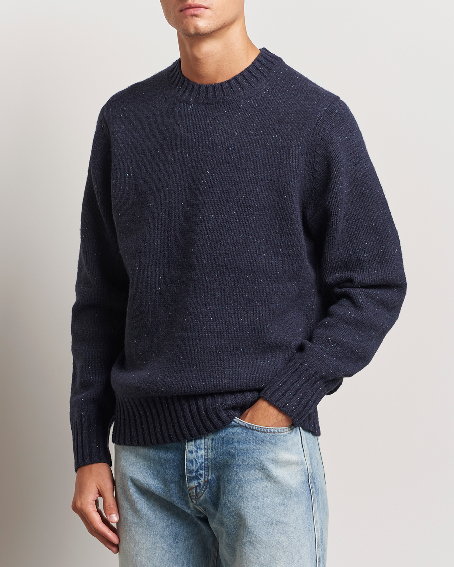 Hombres |  | LES DEUX | Gary Fleck Wool Roundneck Dark Navy