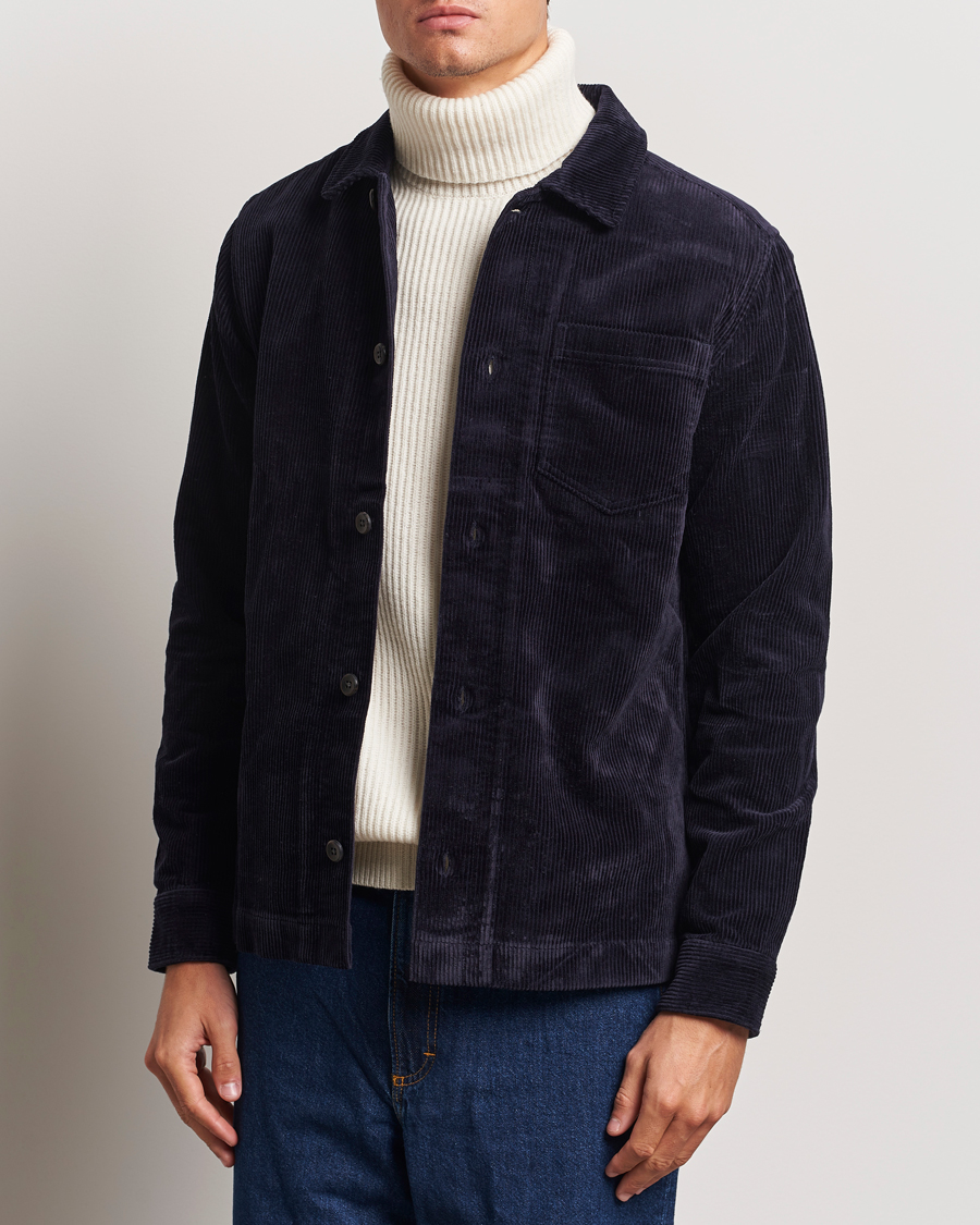 Hombres |  | LES DEUX | Layton Corduroy Overshirt Dark Navy