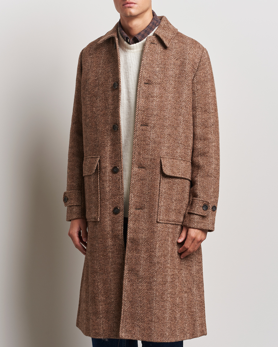 Hombres |  | LES DEUX | Maximilian Herringbone Coat Coffe Brown