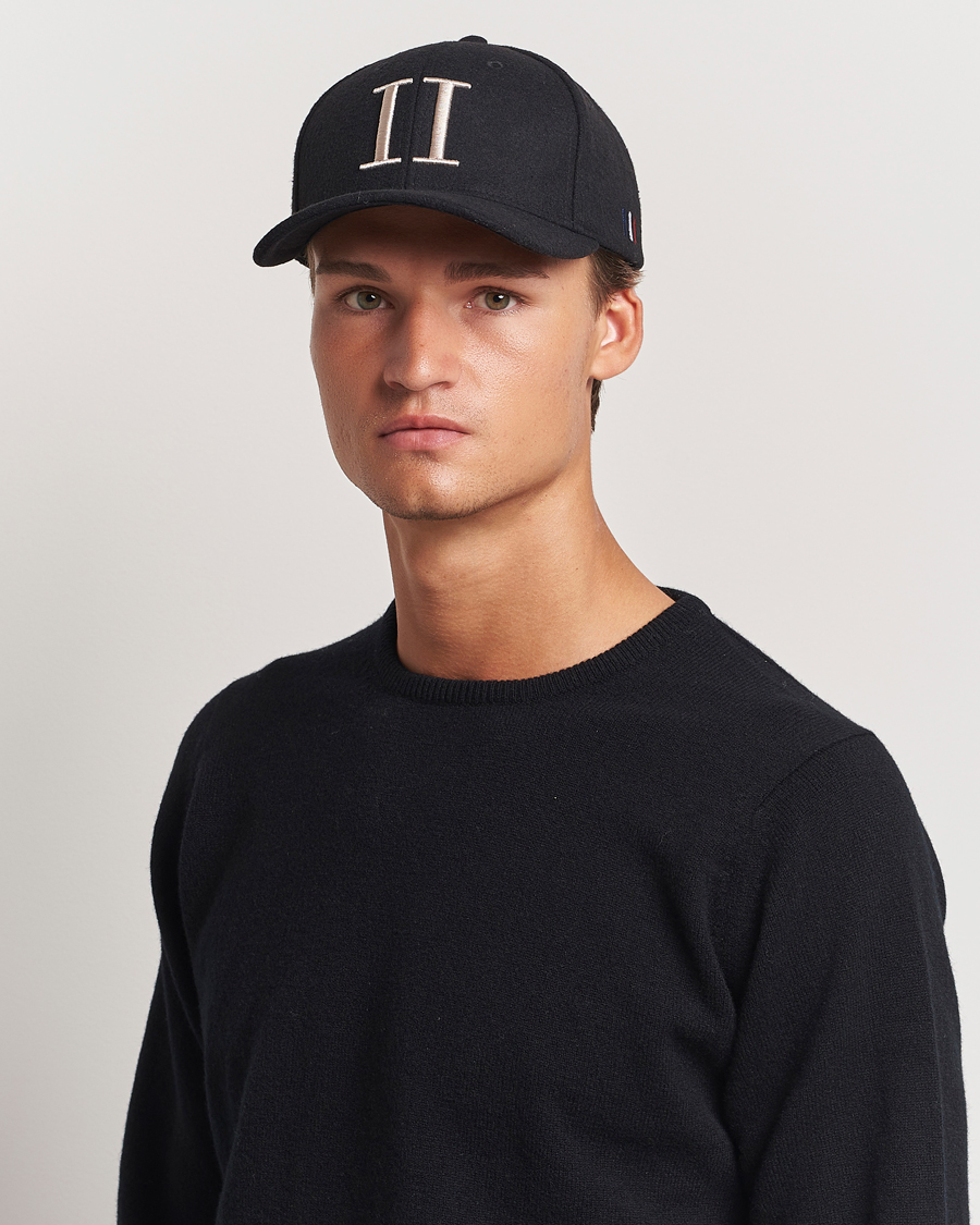 Hombres | Sombreros y gorras | LES DEUX | Encore Wool Baseball Cap Black/Ivory