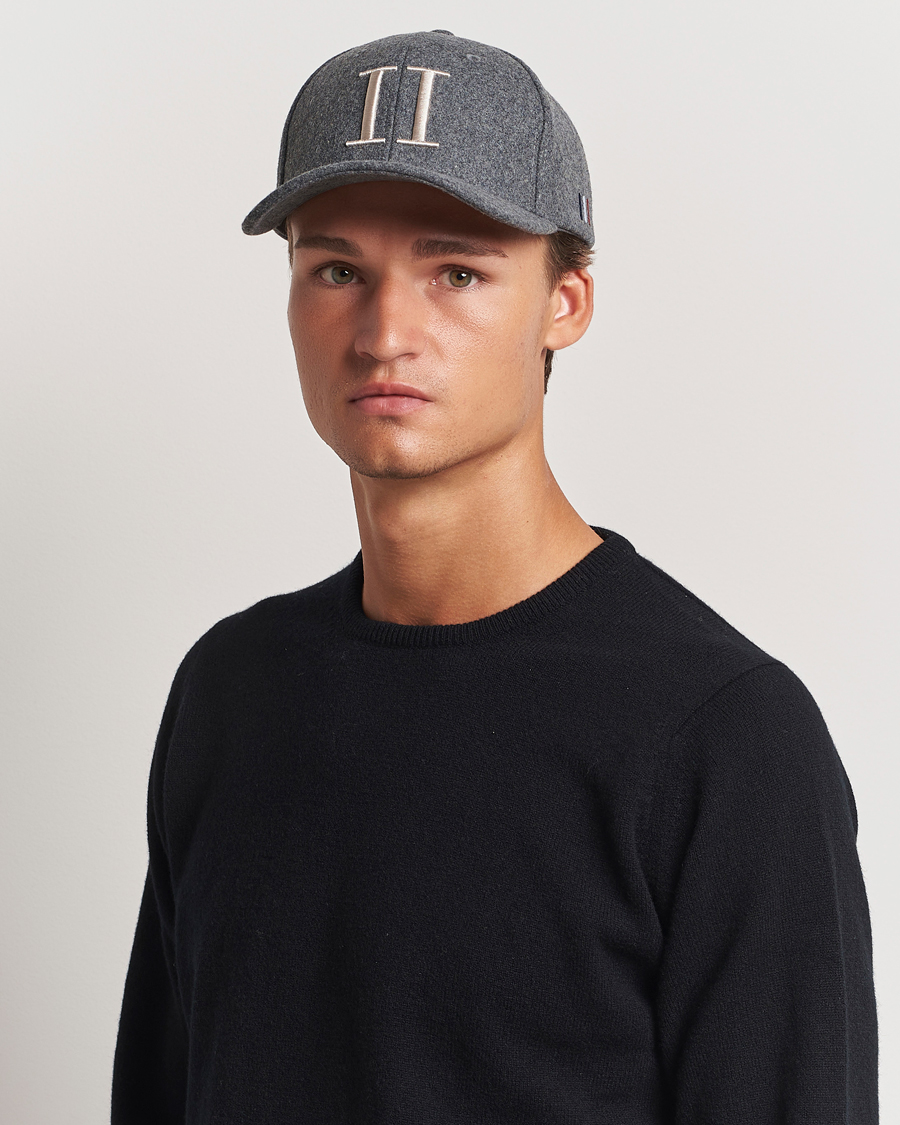 Hombres | Sombreros y gorras | LES DEUX | Encore Wool Baseball Cap Light Grey Melange