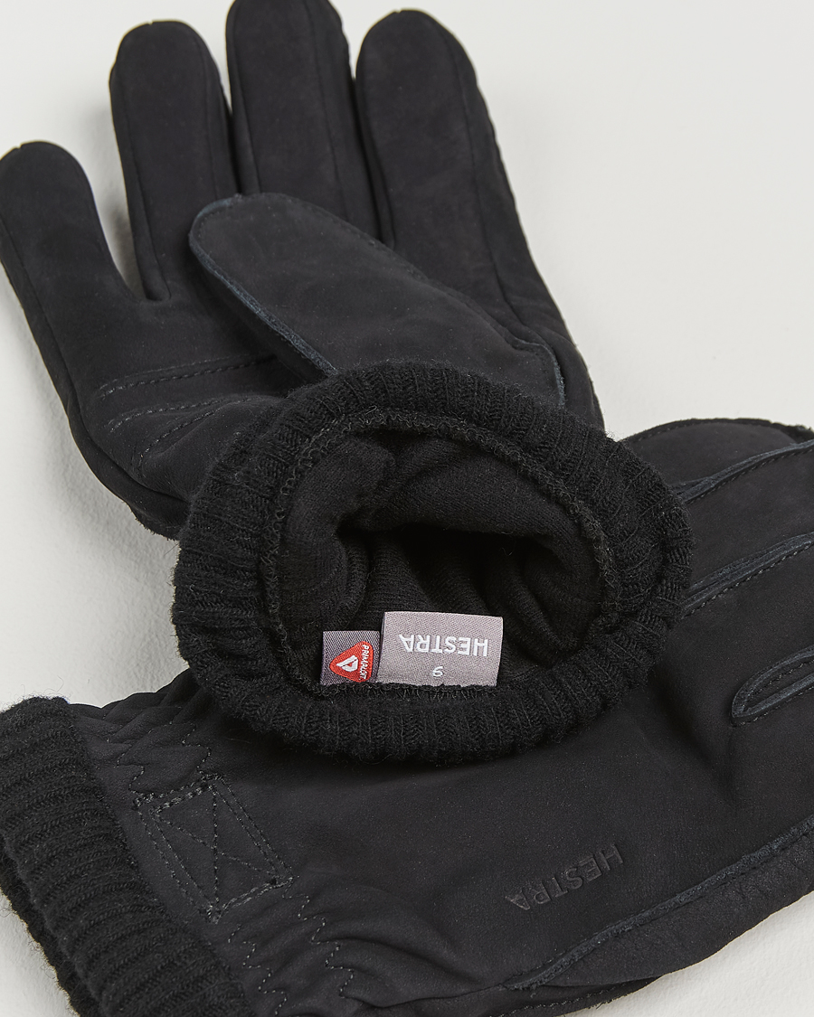 Hombres |  | Hestra | Joar Primaloft Lined Nubuck Glove Black