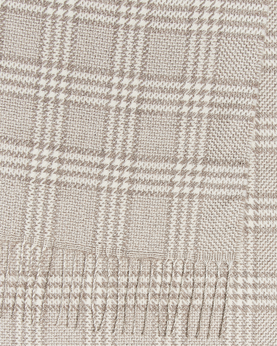 Hombres |  | Piacenza Cashmere | Cashmere/Silk Houndstooth Scarf Light Beige