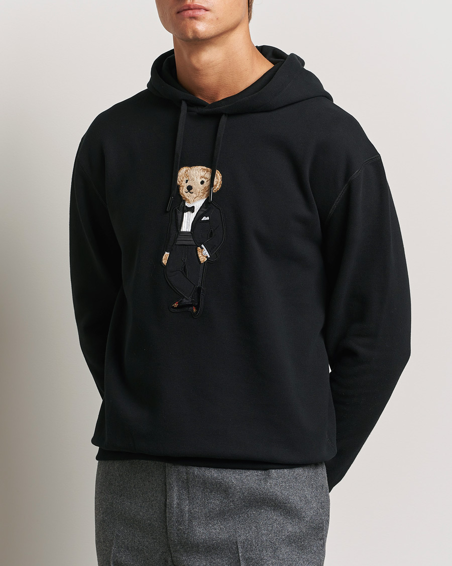 Hombres |  | Ralph Lauren Purple Label | Luxury Fleece Bear Hoodie Black