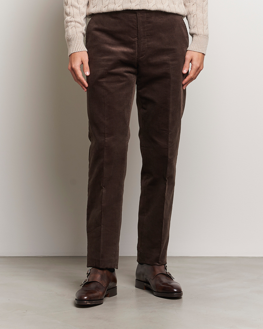 Hombres |  | Ralph Lauren Purple Label | Wale Corduroy Trousers Brown