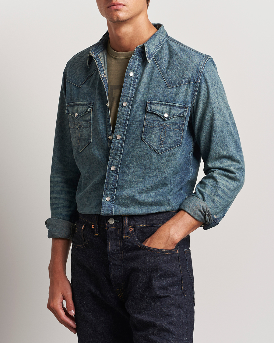 Hombres |  | RRL | Buffalo Western Shirt Dark Wash