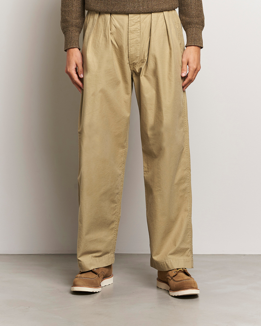 Hombres |  | RRL | Hawkes Pleated Chinos Khaki