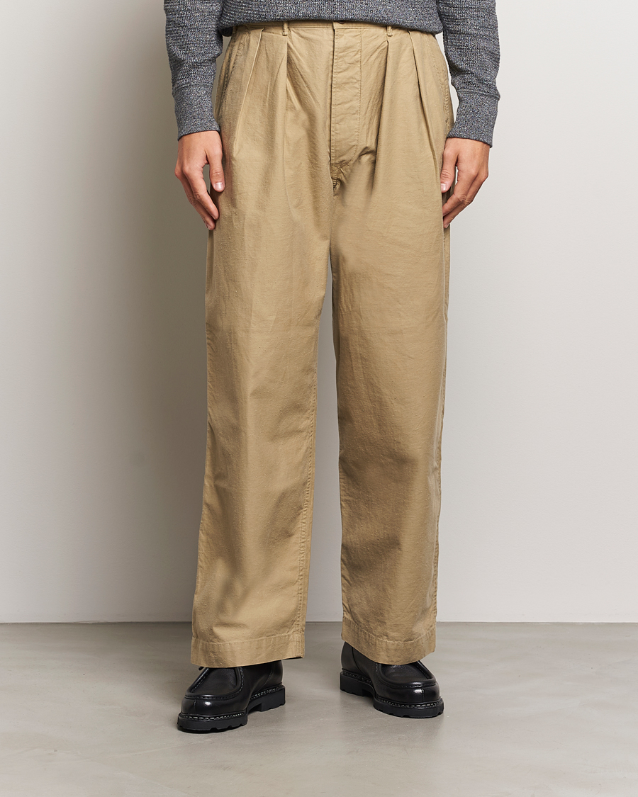 Hombres |  | RRL | Hawkes Pleated Chinos Khaki