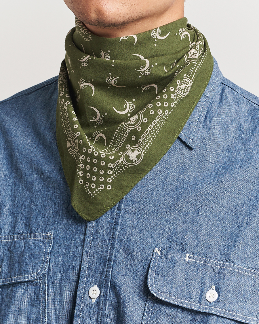 Hombres |  | RRL | Flight Bandana Olive/Cream