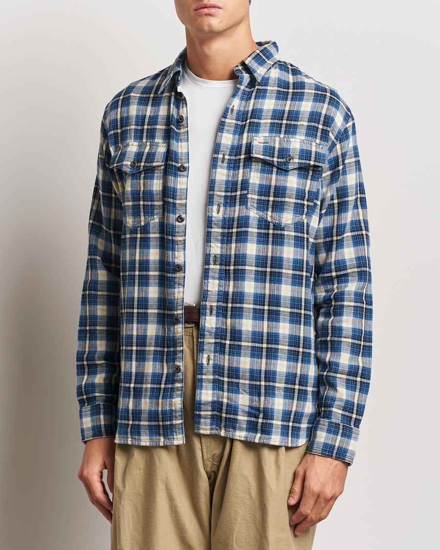 Hombres |  | RRL | Herc Flannel Shirt Blue Check