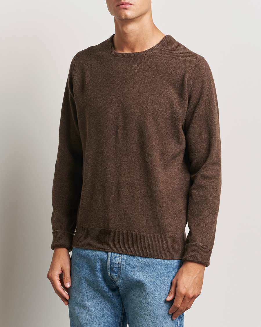 Hombres | Jerseys de cuello redondo | William Lockie | Rob Lambswool Crewneck Mocha