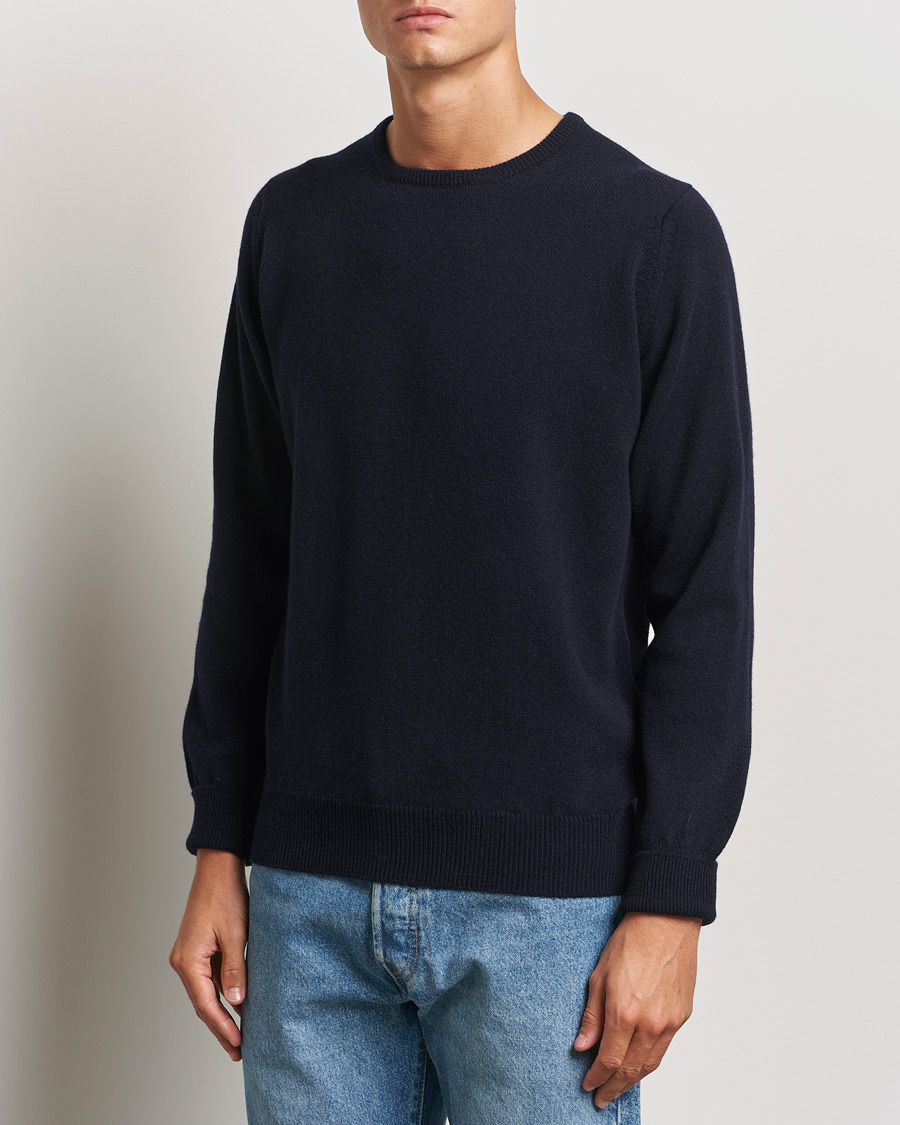 Hombres | Jerséis y prendas de punto | William Lockie | Rob Lambswool Crewneck Navy