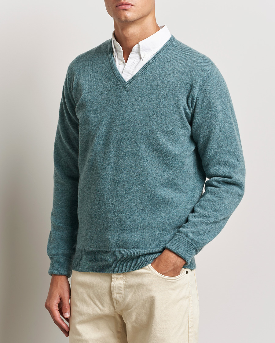 Hombres | Ropa | William Lockie | Rob Lambswool V-Neck Caspian