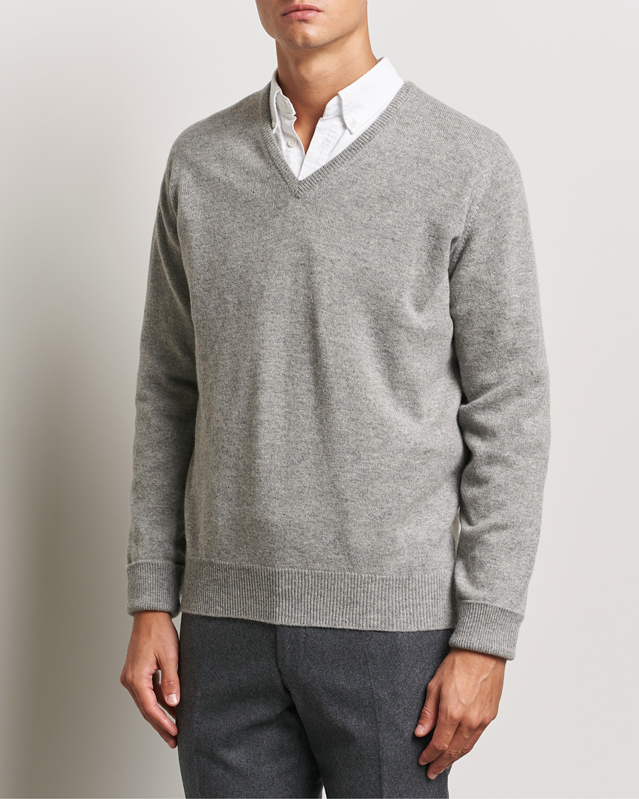 Hombres | Jerséis y prendas de punto | William Lockie | Rob Lambswool V-Neck Flannel