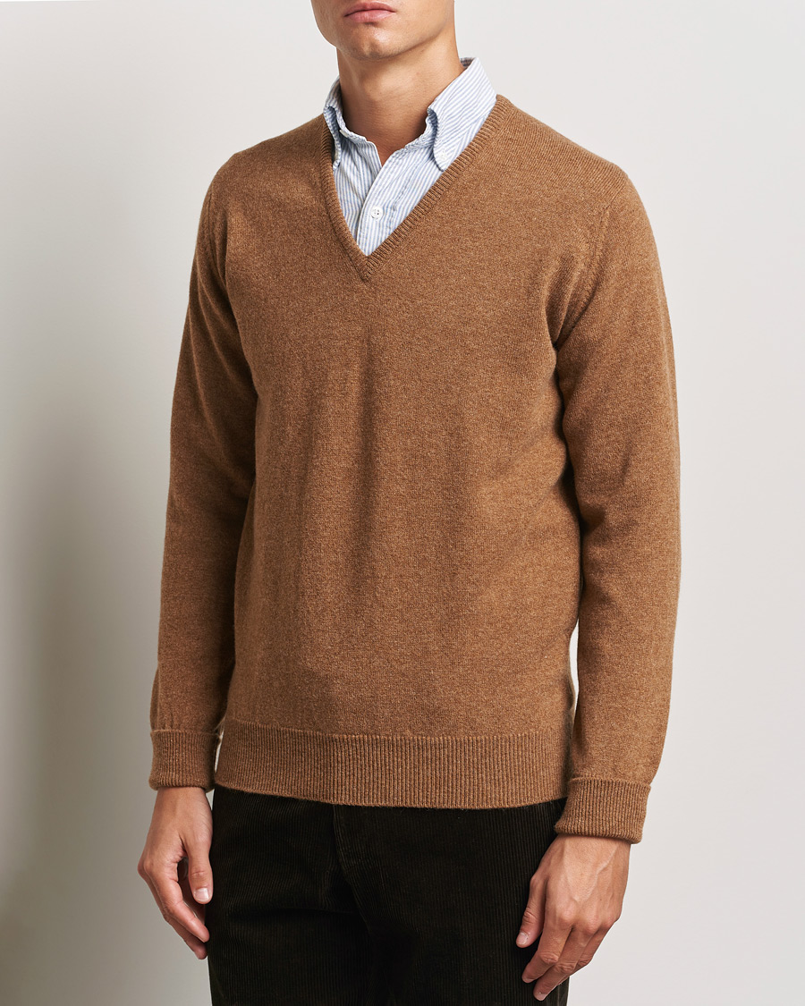 Hombres |  | William Lockie | Rob Lambswool V-Neck Savannah