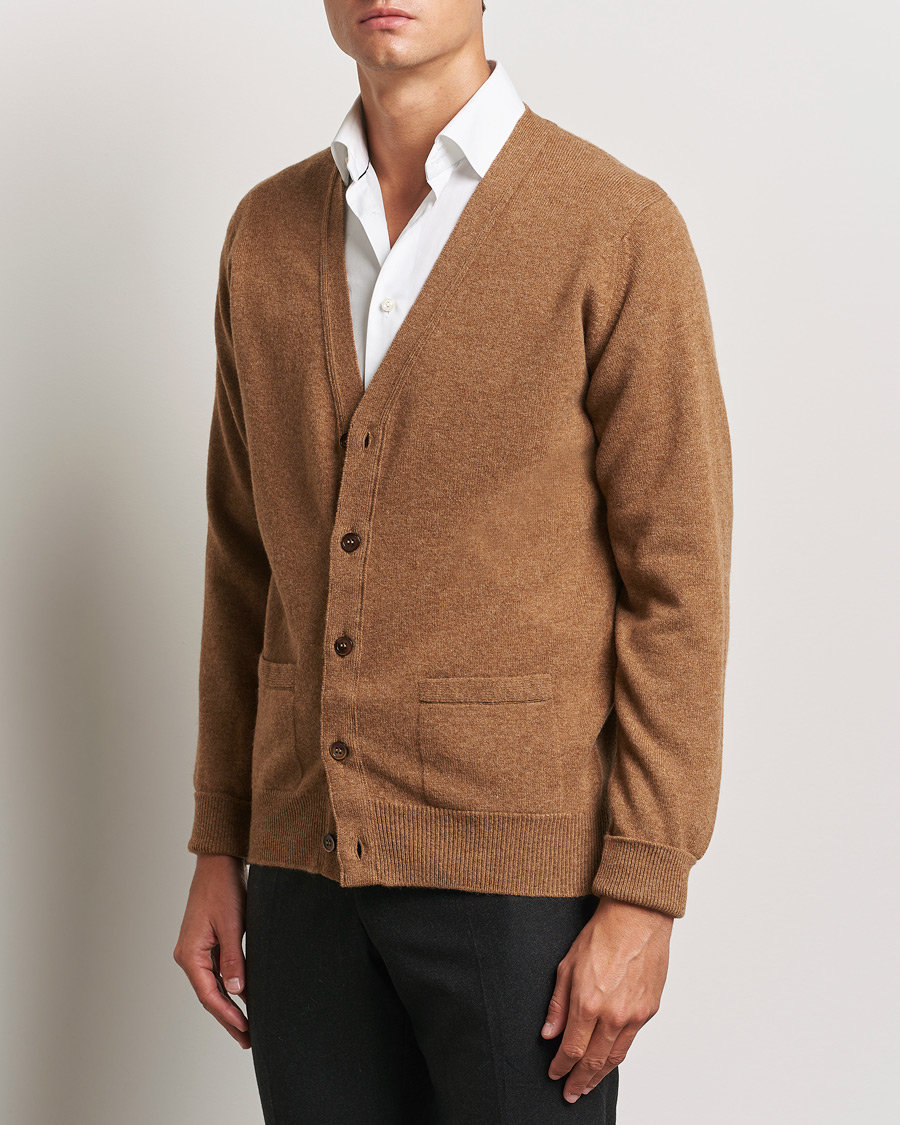 Hombres | William Lockie | William Lockie | Rob Lambswool Cardigan Driftwood