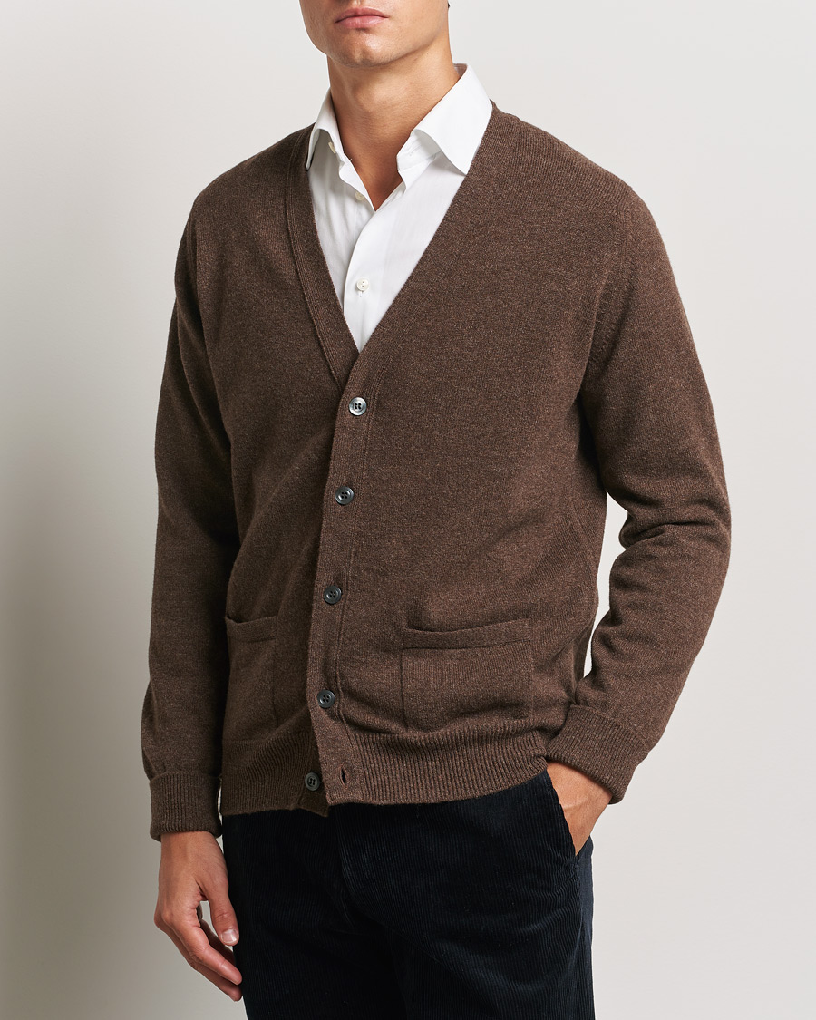 Hombres | Jerséis y prendas de punto | William Lockie | Rob Lambswool Cardigan Mocha