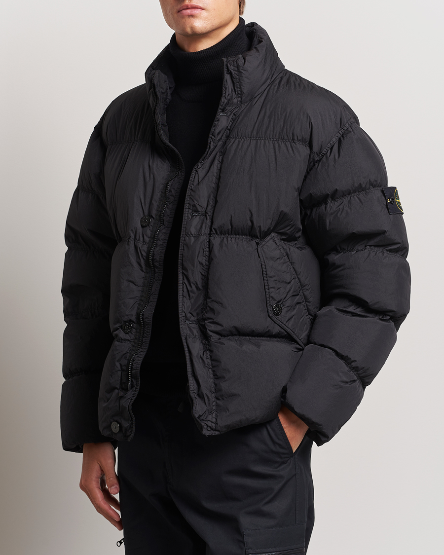 Hombres |  | Stone Island | Garment Dyed Recycled Nylon Down Jacket Black