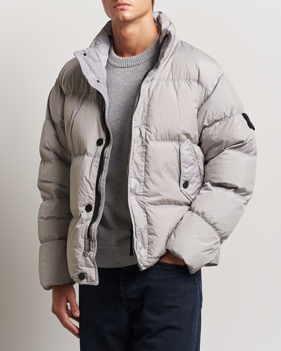 Hombres |  | Stone Island | Garment Dyed Recycled Nylon Down Jacket Grey