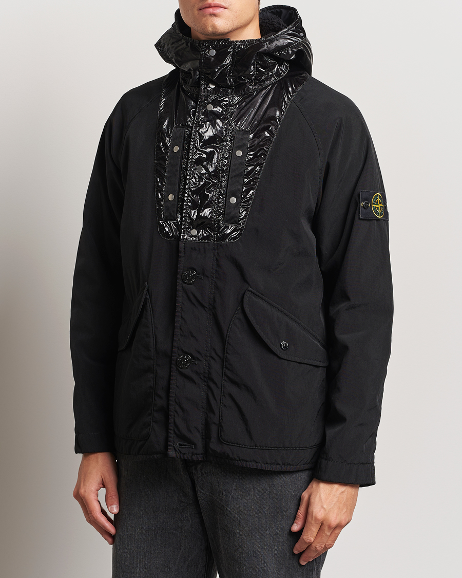 Hombres |  | Stone Island | Opaque Nylon Twill Garment Dyed Jacket Black