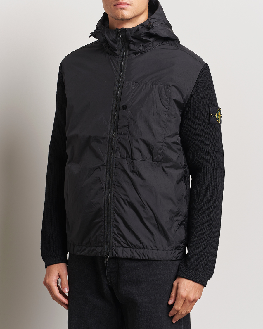 Hombres |  | Stone Island | Crinkle Reps Hybrid Wool Jacket Black