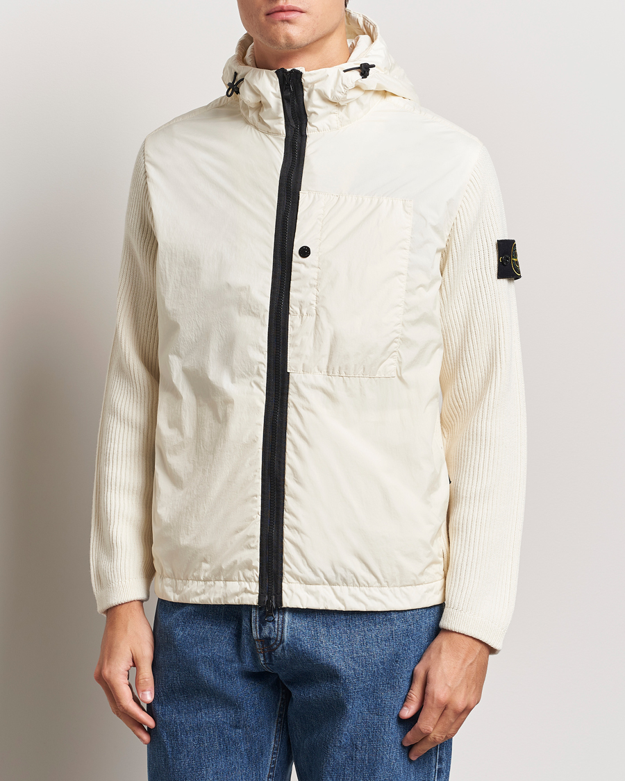 Hombres |  | Stone Island | Crinkle Reps Hybrid Wool Jacket Natural