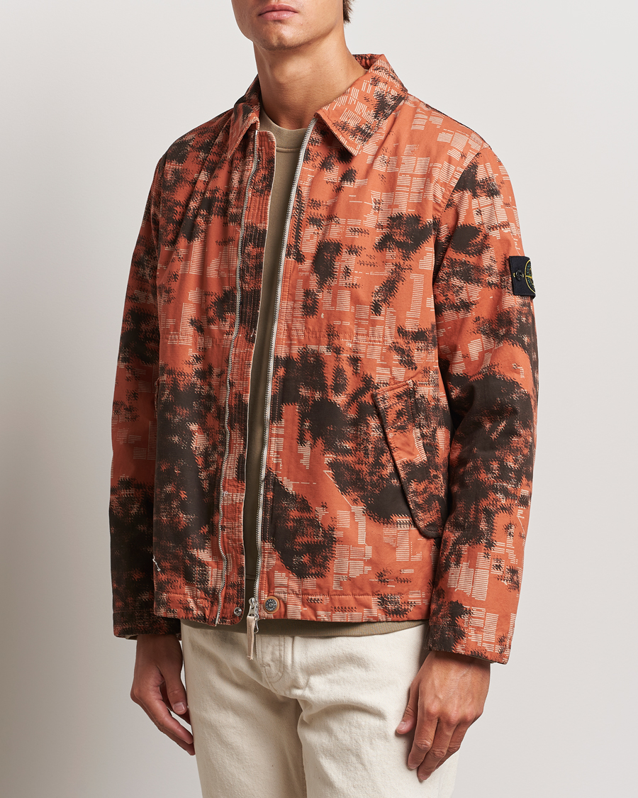 Hombres | Abrigos y chaquetas | Stone Island | David Light TC Garment Dyed Camo Jacket Orange